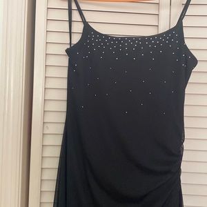 Dressy pant dress with your font layering over it